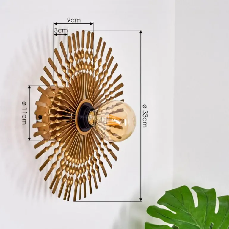 Applique murale Julie Or, Noir, 1 lumière