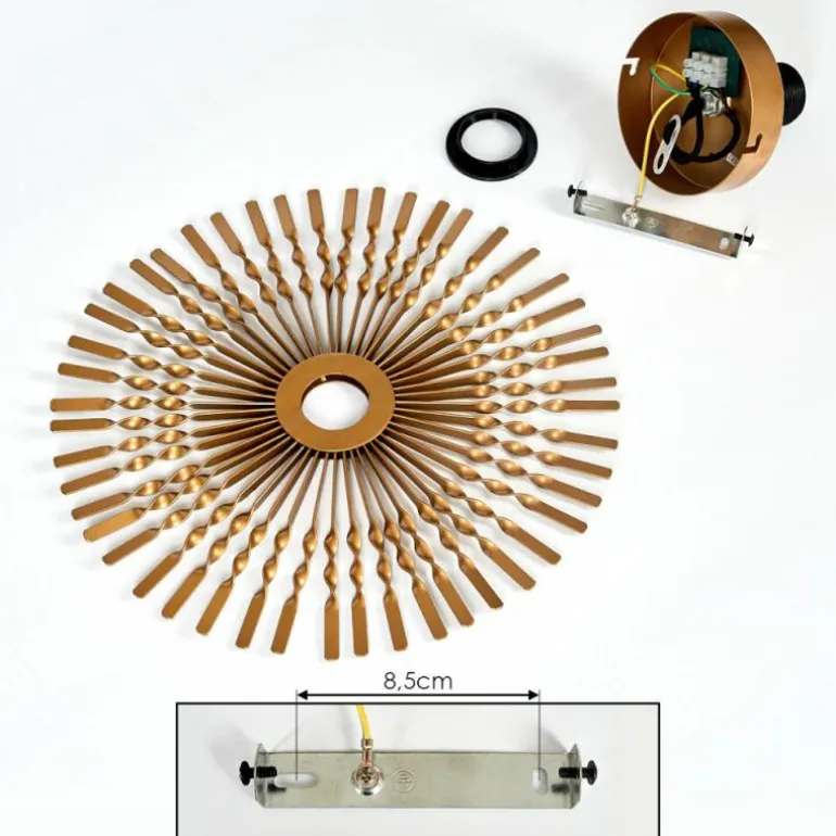 Applique murale Julie Or, Noir, 1 lumière