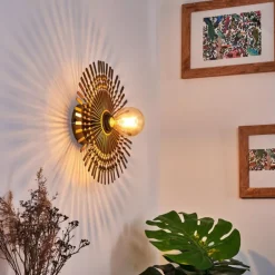 Applique murale Julie Or, Noir, 1 lumière