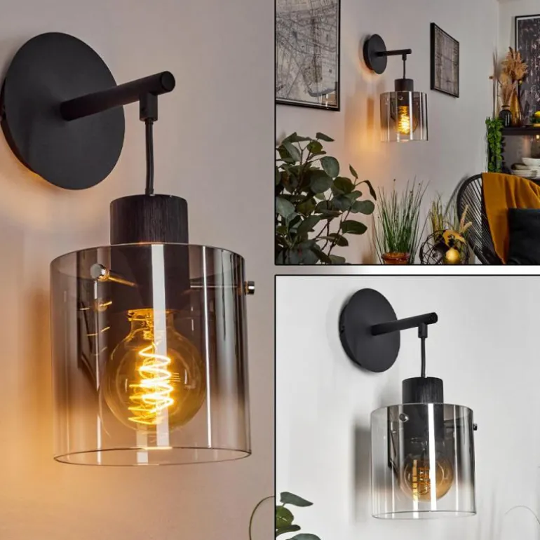 Applique murale Kalsborg Noir, 1 lumière