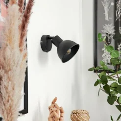 Applique murale Kansela Noir, 1 lumière