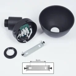 Applique murale Kansela Noir, 1 lumière