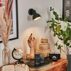 Applique murale Kansela Noir, 1 lumière