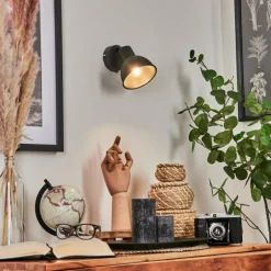 Applique murale Kansela Noir, 1 lumière