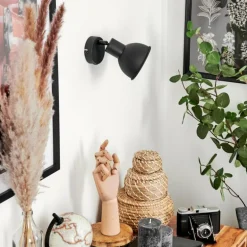 Applique murale Kansela Noir, 1 lumière