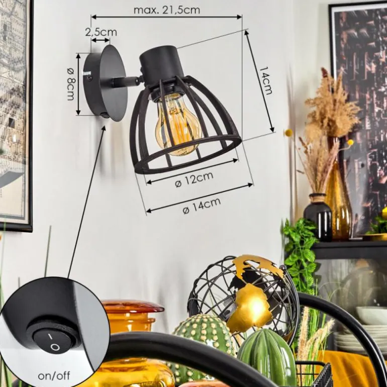 Applique murale Kaurila Noir, 1 lumière