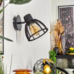 Applique murale Kaurila Noir, 1 lumière