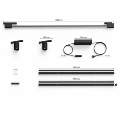 Applique murale Kit de base Philips Hue Perifo LED Noir, 3 lumières, Changeur de couleurs