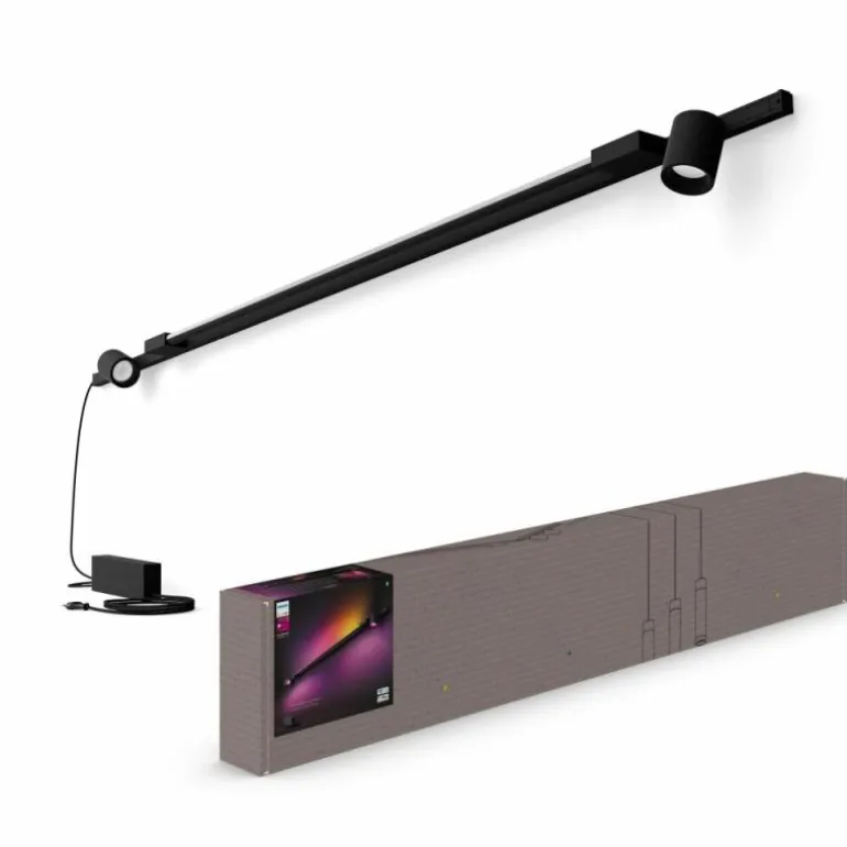 Applique murale Kit de base Philips Hue Perifo LED Noir, 3 lumières, Changeur de couleurs