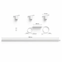 Applique murale Kit de base Philips Hue Perifo LED Blanc, 3 lumières, Changeur de couleurs