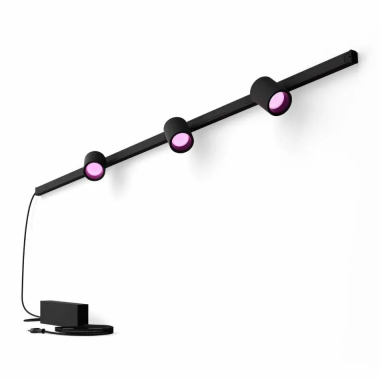 Applique murale Kit de base Philips Hue Perifo LED Noir, 3 lumières, Changeur de couleurs