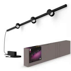 Applique murale Kit de base Philips Hue Perifo LED Noir, 3 lumières, Changeur de couleurs