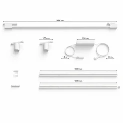 Applique murale Kit de base Philips Hue Perifo LED Blanc, 3 lumières, Changeur de couleurs