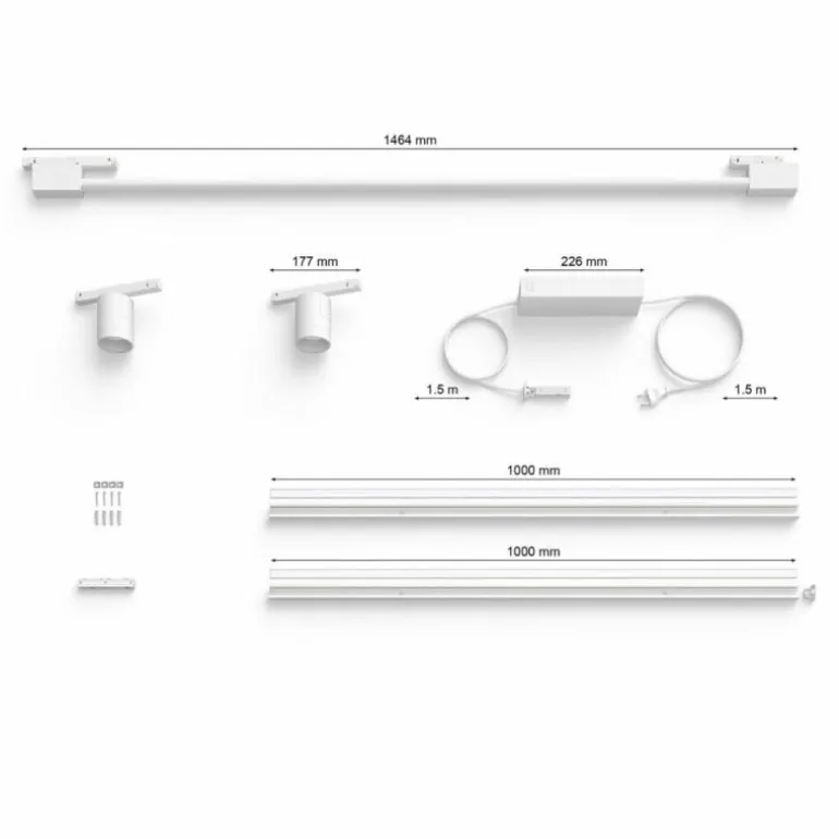 Applique murale Kit de base Philips Hue Perifo LED Blanc, 3 lumières, Changeur de couleurs