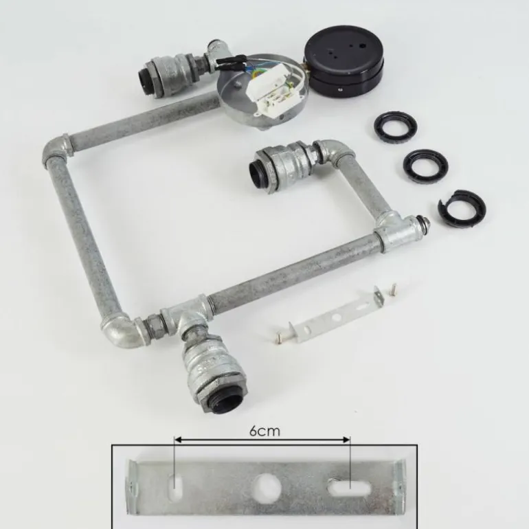 Applique murale Kolyma Gris, 3 lumières