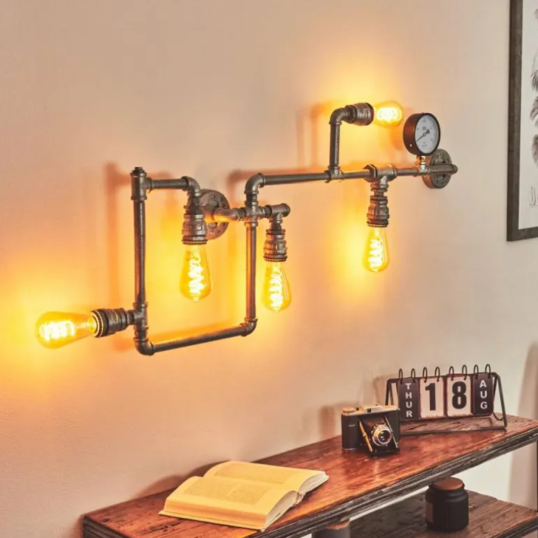 Applique murale Kolyma Noir, Argenté, 5 lumières