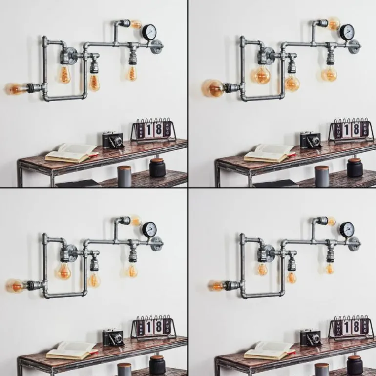 Applique murale Kolyma Noir, Argenté, 5 lumières