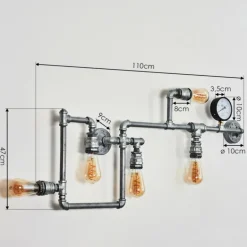 Applique murale Kolyma Noir, Argenté, 5 lumières