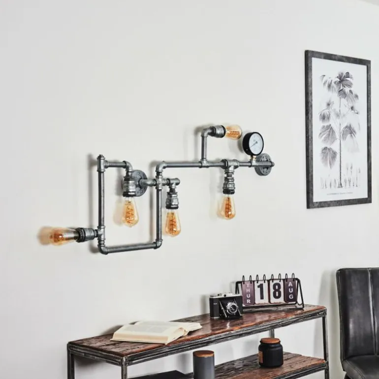 Applique murale Kolyma Noir, Argenté, 5 lumières