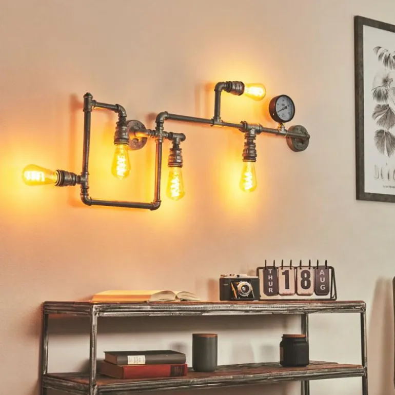 Applique murale Kolyma Noir, Argenté, 5 lumières