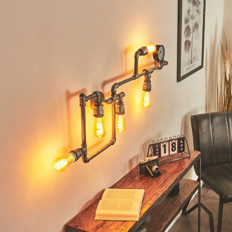 Applique murale Kolyma Noir, Argenté, 5 lumières