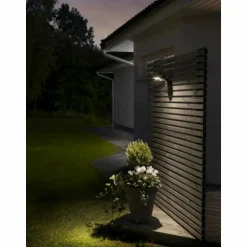 Applique murale Konstsmide Prato LED Noir, 1 lumière, Détecteur de mouvement