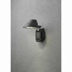 Applique murale Konstsmide Prato LED Noir, 1 lumière, Détecteur de mouvement