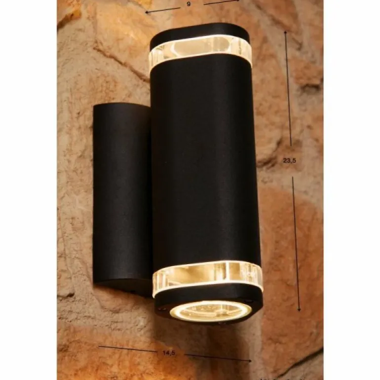 Applique murale Konstsmide Noir, 2 lumières