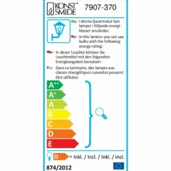 Applique murale Konstsmide Monza Anthracite, 1 lumière