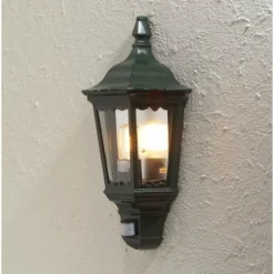 Applique murale Konstsmide Firenze Vert, 1 lumière, Détecteur de mouvement