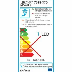 Applique murale Konstsmide Latina LED Anthracite, 1 lumière