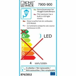 Applique murale Konstsmide Monza LED Cuivre, 1 lumière