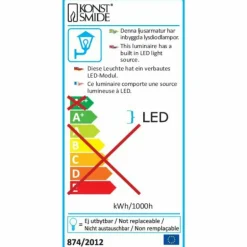 Applique murale Konstsmide Latina LED Anthracite, 1 lumière