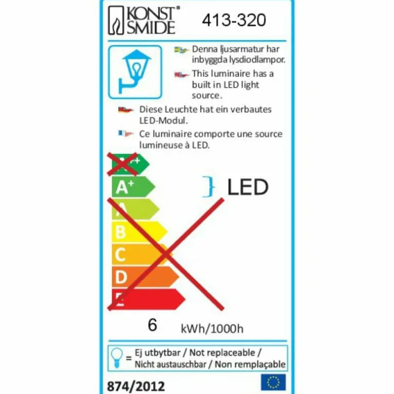 Applique murale Konstsmide Vega LED Clair, 1 lumière