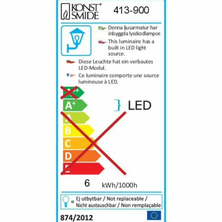 Applique murale Konstsmide Vega LED Cuivre, 1 lumière
