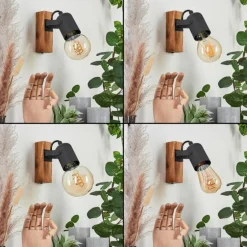 Applique murale Kouk Écru, Noir, 1 lumière