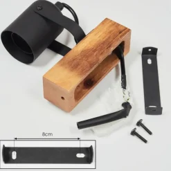 Applique murale Kouk Écru, Noir, 1 lumière