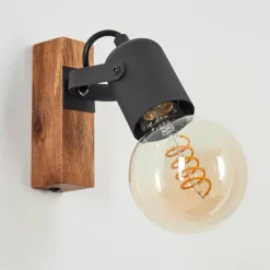 Applique murale Kouk Écru, Noir, 1 lumière