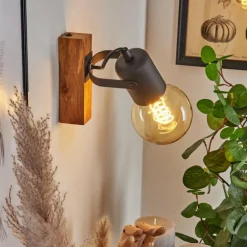 Applique murale Kouk Écru, Noir, 1 lumière