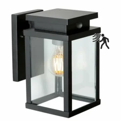 Applique murale KS Verlichting Jersey Noir, 1 lumière, Détecteur de mouvement