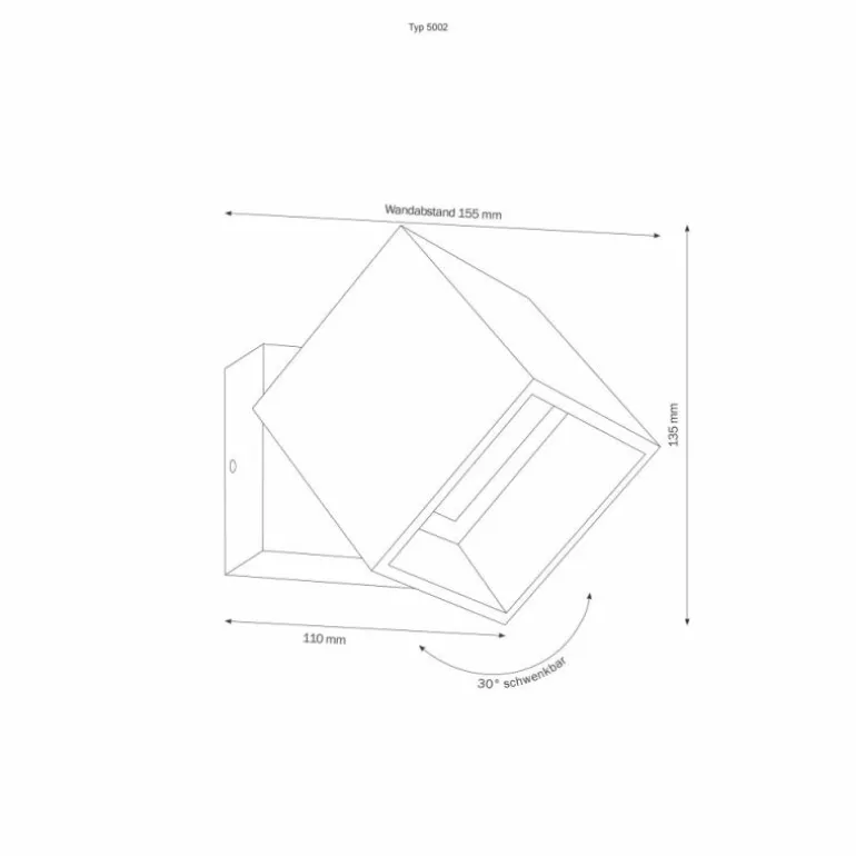 Applique murale LCD Typ 5002 LED Gris, 1 lumière