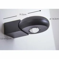 Applique murale LED d'extérieur Globo RINAH Gris, 2 lumières