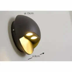 Applique murale LED d'extérieur Globo ELARA Gris, 2 lumières