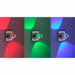 Applique murale Leuchten Direkt Ls-OPTI LED Acier inoxydable, 2 lumières, Télécommandes, Changeur de couleurs