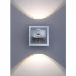 Applique murale Leuchten Direkt Ls-OPTI LED Acier inoxydable, 2 lumières, Télécommandes, Changeur de couleurs
