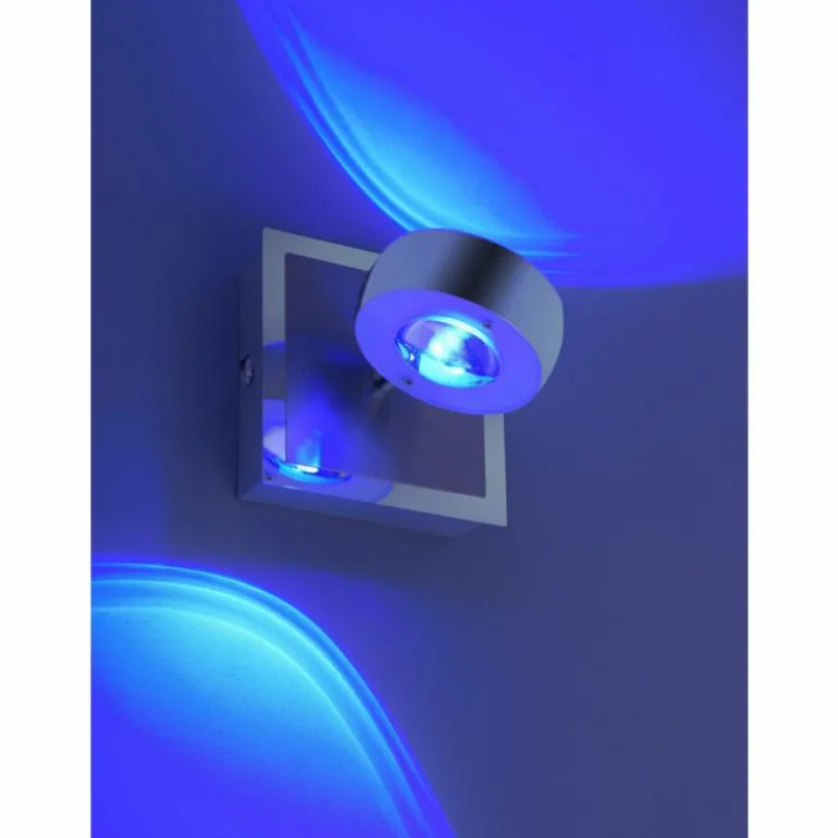 Applique murale Leuchten Direkt Ls-OPTI LED Acier inoxydable, 2 lumières, Télécommandes, Changeur de couleurs