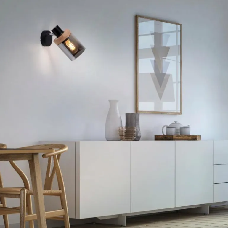 Applique murale Leuchten-Direkt PASQUAL Noir, 1 lumière