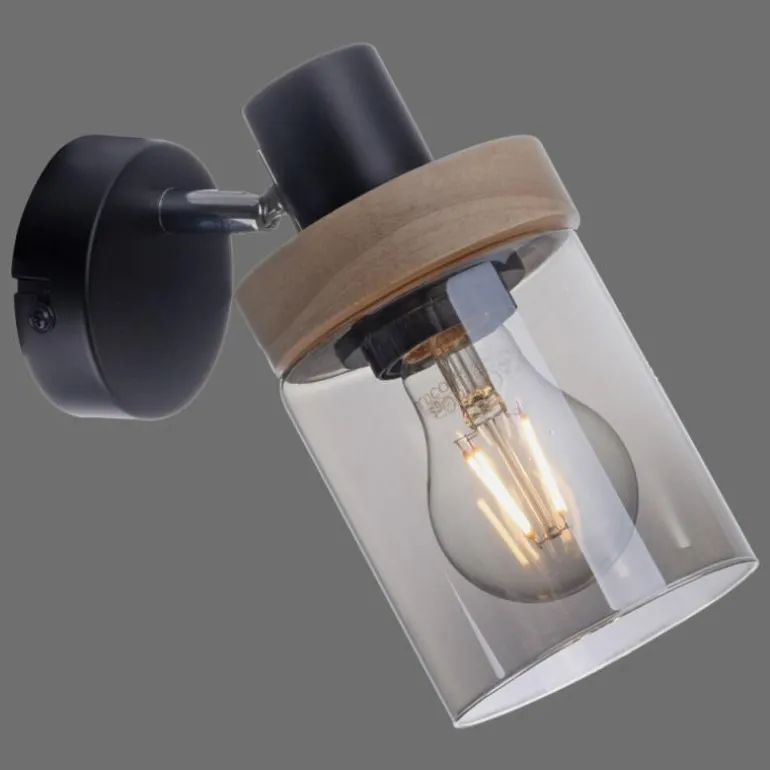 Applique murale Leuchten-Direkt PASQUAL Noir, 1 lumière