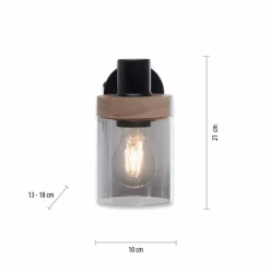 Applique murale Leuchten-Direkt PASQUAL Noir, 1 lumière