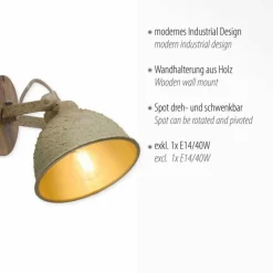 Applique murale Leuchten-Direkt SAMIA Bois foncé, 1 lumière